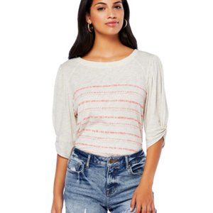 NWOT Democracy 3/4 Sleeve Cream Shirt Size Small